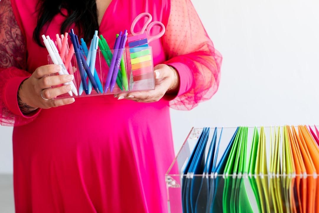 colorful folders, office supplies