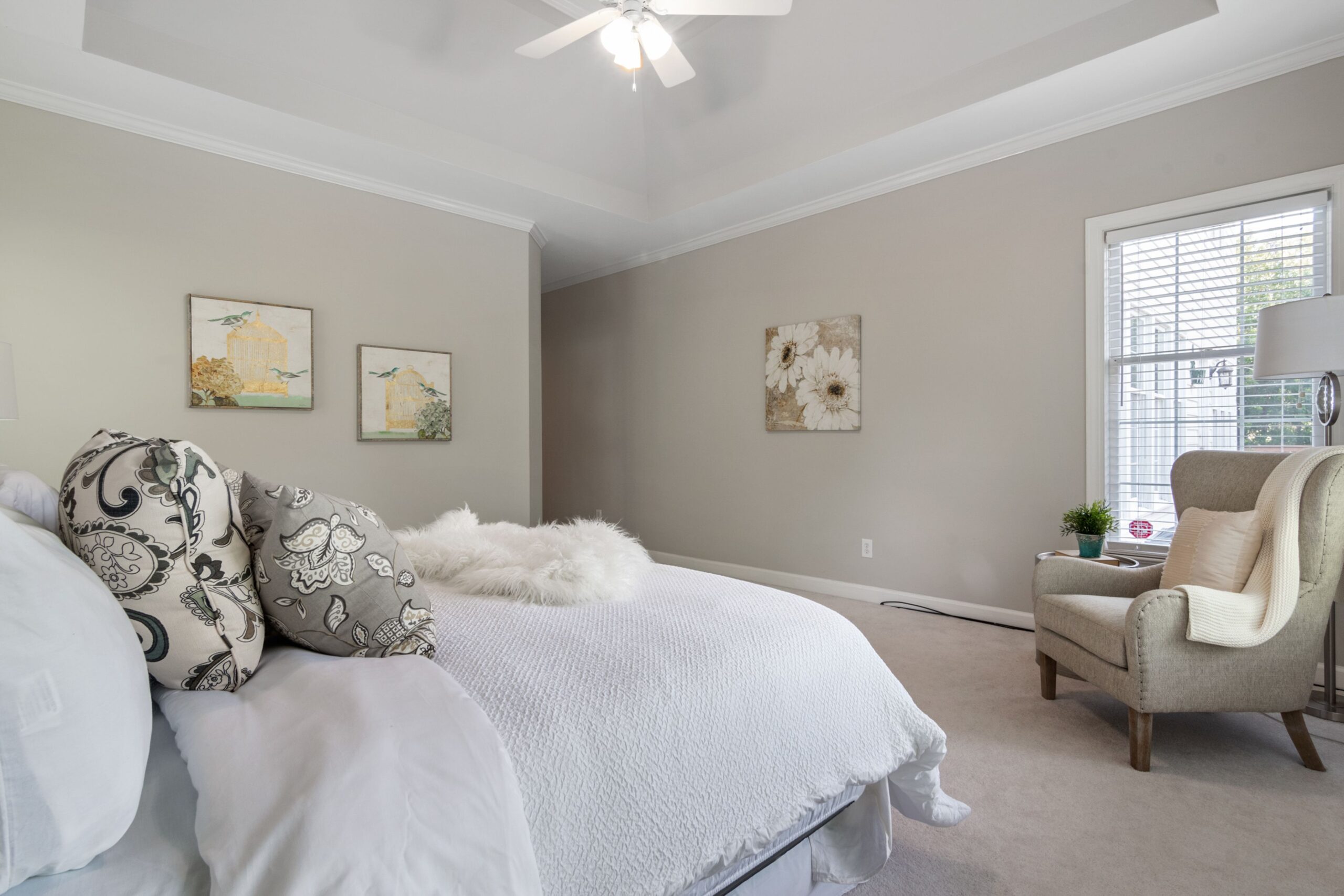 neutral, master bedroom