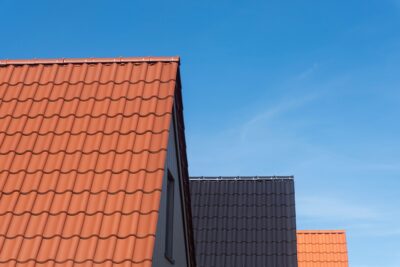 red roof on home