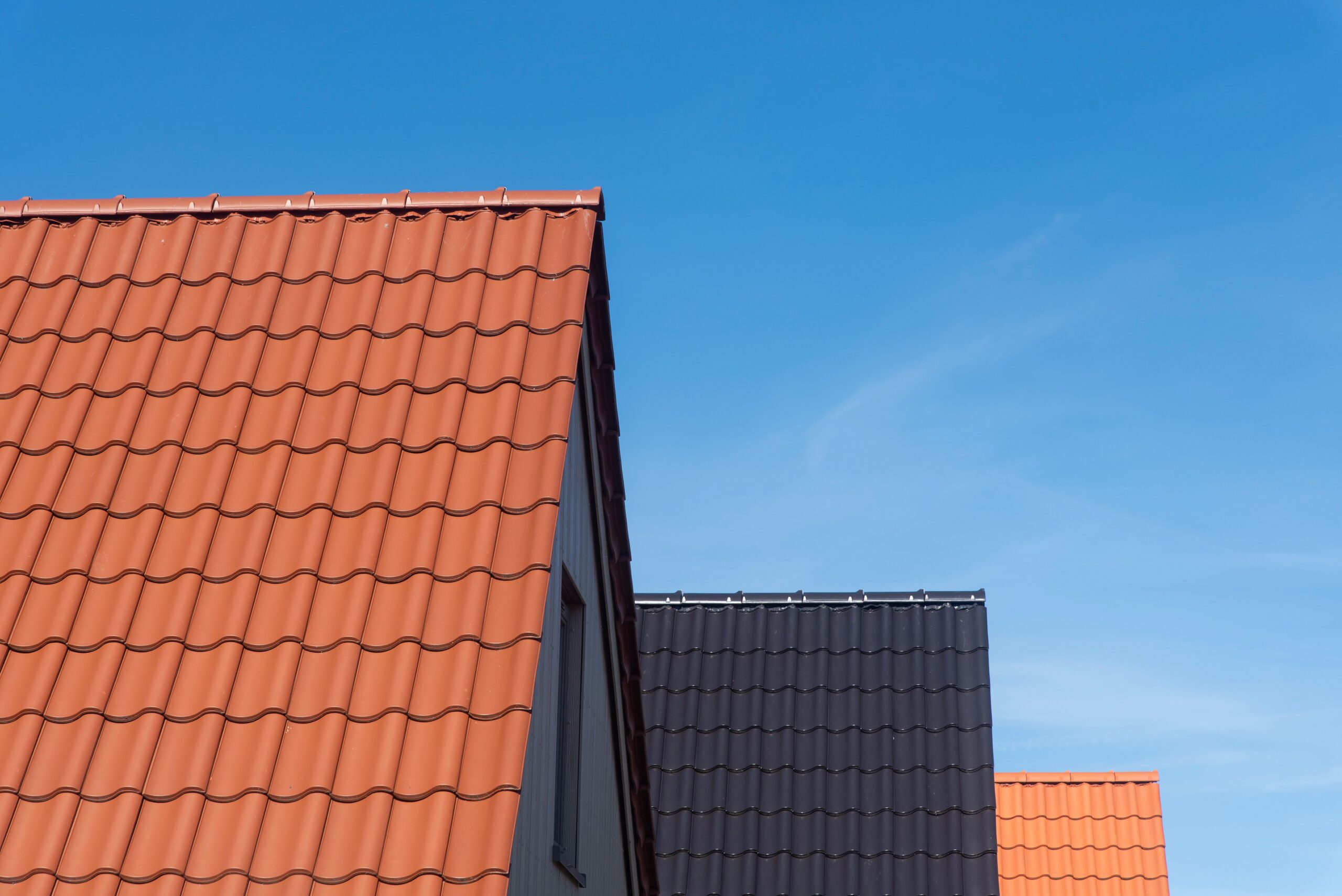 red roof on home
