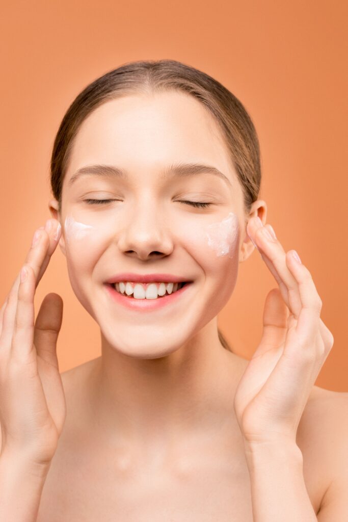woman, face, sunscreen