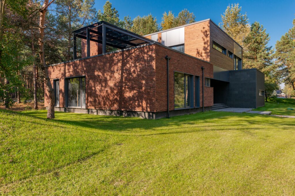 modern brick home