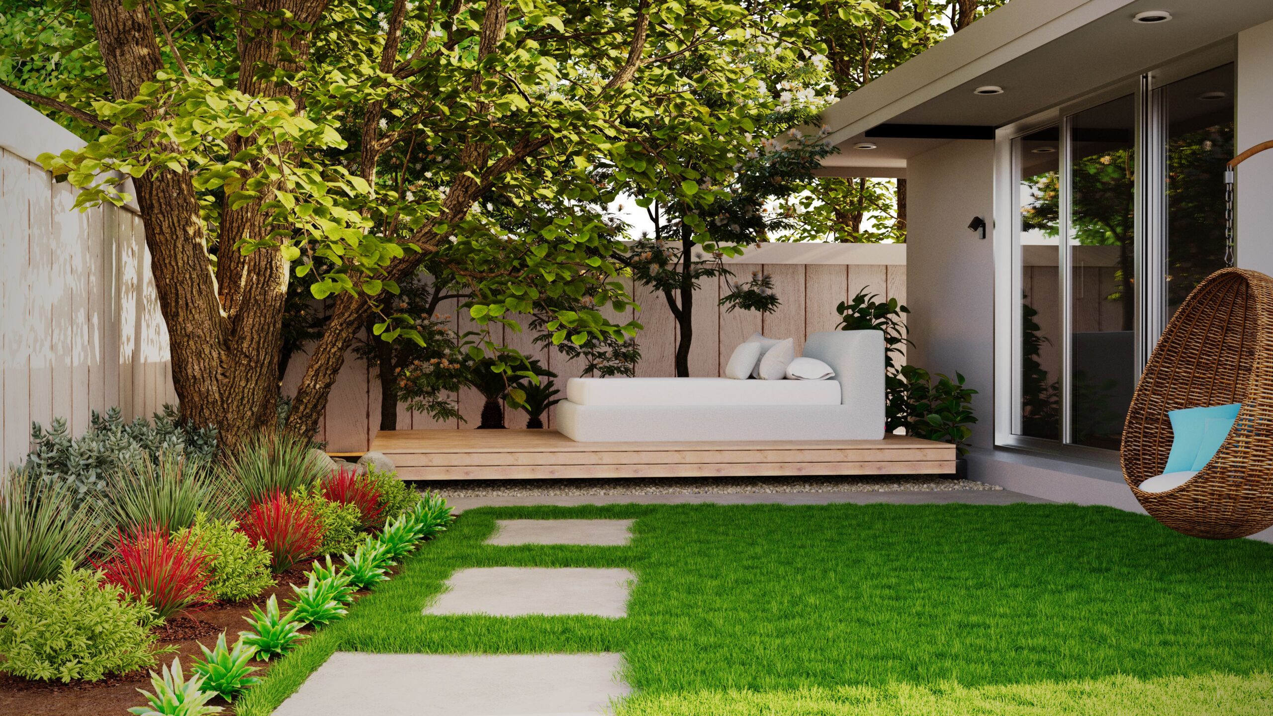 well-maintained backyard