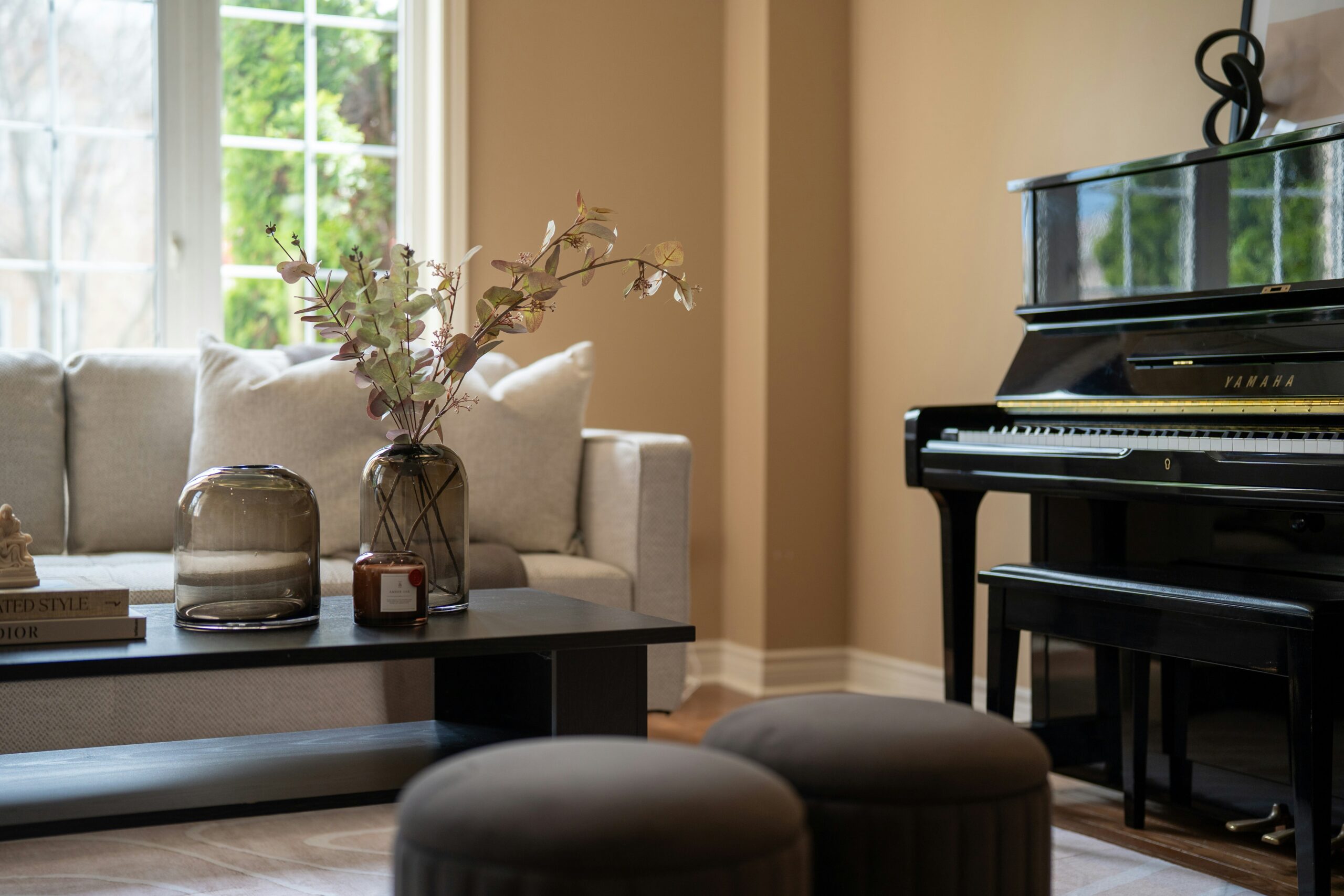 piano in a living room