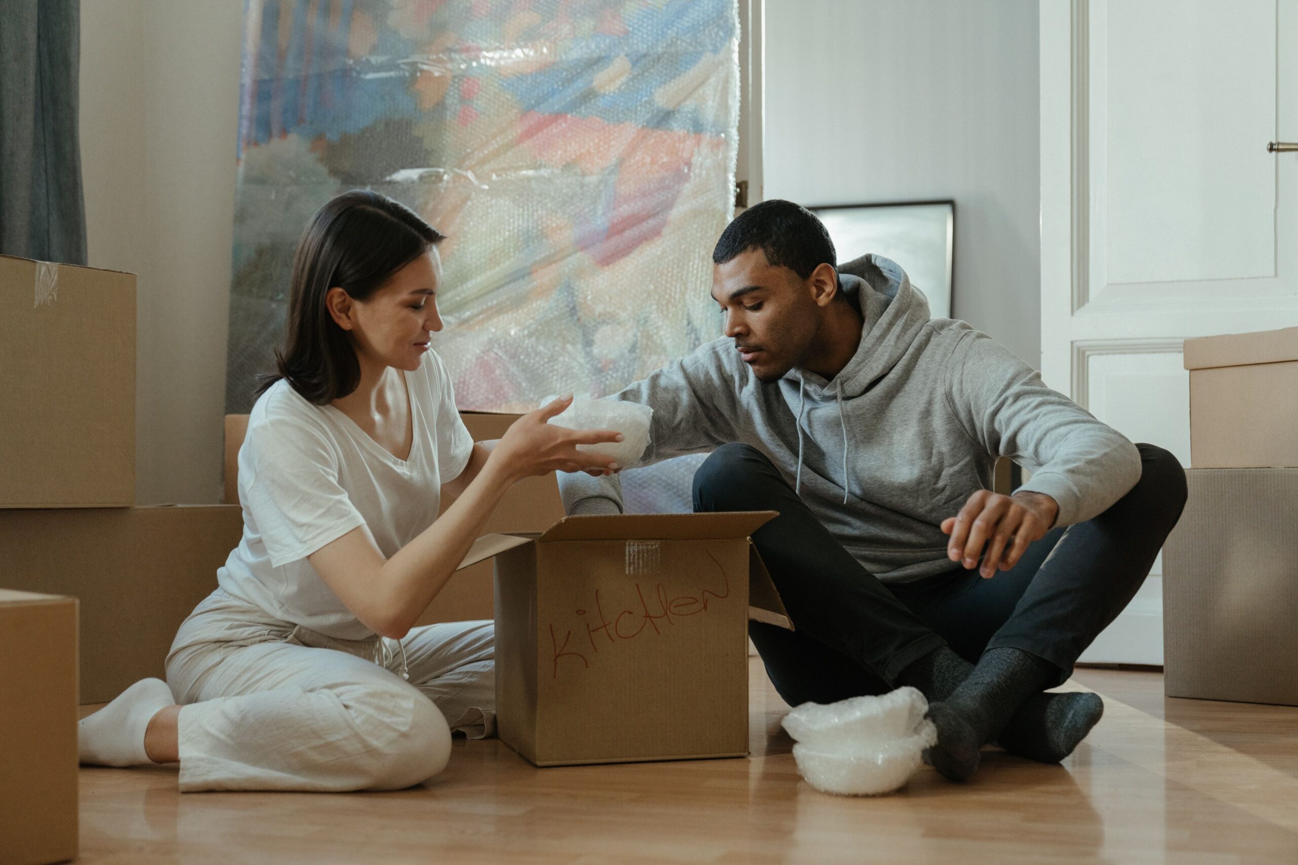 couple moving into a new home