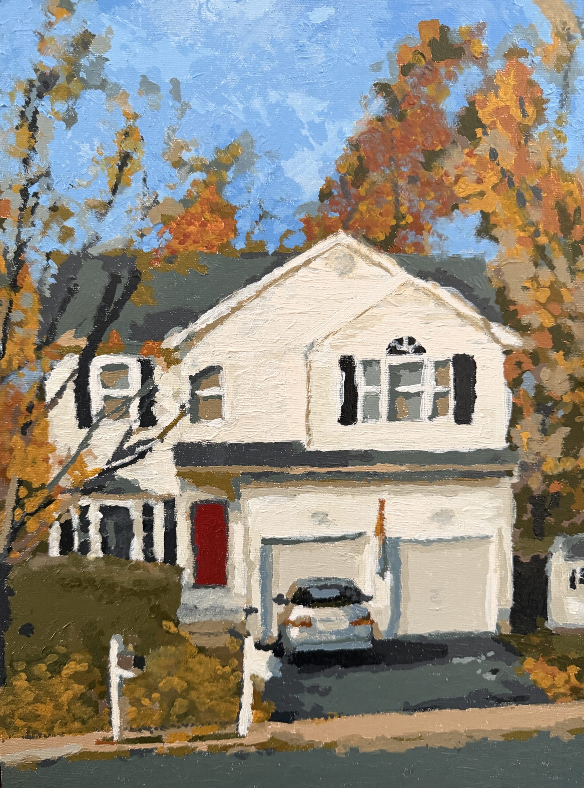 custom Paint a Moment painting of a suburban home