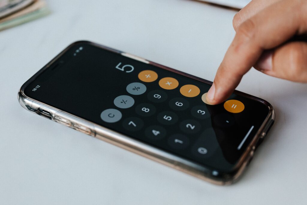 using calculator function on phone